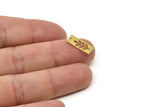 Brass Leaf Charm, Tiny Raw Brass Leaf Charms With 1 Hole, Geometric Charms (15x6x0.60mm) SMP1752
