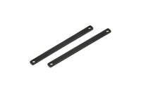 Tiny Bar Pendant, 12 Oxidized Black Brass Connector Bars With 2 Holes (35x2.5x0.80mm) E394