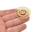 Brass Snake Charm, Raw Brass Circle Pendants With 1 Loop, Brass Earrings (42x40x0.80mm) SMP1771