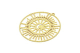 Brass Moon Charm, Raw Brass Circle Pendants With 1 Loop, Brass Earrings (42x40x0.80mm) SMP1775