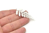 Silver Leaf Charm, 4 Antique Silver Plated Brass Leaf Charms With 1 Loop, Charm Earrings (46x20x0.80mm) SMP1203 A5792 Q0244