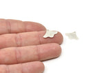 Silver Leaf Charm, 24 Textured Antique Silver Plated Brass Leaf Charms With 1 Hole Findings (12x16x0.40mm) A1978