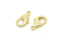 Gold Parrot Clasp, 4 Gold Plated Brass Lobster Claw Clasps (19x10mm) D0571