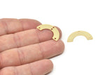 Gold Geometric Pendant, 4 Gold Plated Brass Semi Circle Blanks With 4 Holes, Geometric Pendant, Findings (25x12.5x5.5x0.8mm) E013