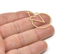 Gold Round Charm, 2 Gold Plated Brass Triangle Charms With 1 Loop, Findings (36x24.5x0.60mm) SMP0917 A6883 H1007