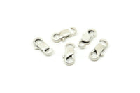Silver Parrot Clasps, 10 Antique Silver Plated Brass Lobster Claw Clasps (12x6mm) A0987