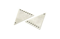 Gümüş Üçgen Charm, 8 Delikli 4 Antik Gümüş Kaplama Pirinç Üçgen Bağlantı Parçası, Küpeler, Bulgular (26x23x1mm) D1180