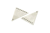 Gümüş Üçgen Charm, 8 Delikli 4 Antik Gümüş Kaplama Pirinç Üçgen Bağlantı Parçası, Küpeler, Bulgular (26x23x1mm) D1180