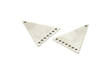 Gümüş Üçgen Charm, 8 Delikli 4 Antik Gümüş Kaplama Pirinç Üçgen Bağlantı Parçası, Küpeler, Bulgular (26x23x1mm) D1180