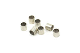 Silver Tube Beads, 100 Antique Silver Plated Brass Tube Beads, Tiny Tube Beads (4x4mm) Bs 1450