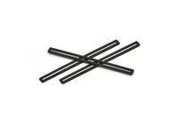 Siyah Çubuk Charm, 24 Oksitlenmiş Siyah Pirinç Çubuk Charm, Bulgular, Küpeler (40x3x0,60 mm) D1192