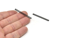 Siyah Çubuk Charm, 24 Oksitlenmiş Siyah Pirinç Çubuk Charm, Bulgular, Küpeler (40x3x0,60 mm) D1192