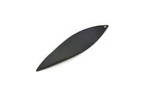 Siyah Yaprak Tılsımı, 1 Delikli 4 Oksitlenmiş Siyah Pirinç Yaprak Tılsımı (52x13mm) Bs 1297