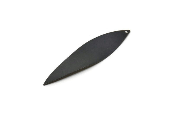 Siyah Yaprak Tılsımı, 1 Delikli 4 Oksitlenmiş Siyah Pirinç Yaprak Tılsımı (52x13mm) Bs 1297