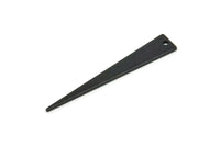 Black Triangle Charm, 10 Oxidized Black Brass Triangle Charms With 1 Hole, Earrings, Findings (37x6x1mm) D1016