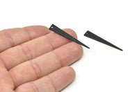 Black Triangle Charm, 10 Oxidized Black Brass Triangle Charms With 1 Hole, Earrings, Findings (37x6x1mm) D1016