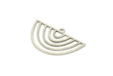 Semi Circle Charm, 10 Antique Silver Plated Brass Semi Circle Charms With 1 Loop, Pendant Charms (16x28x0.60mm) A4279