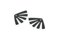 Black Sun Charm, 24 Oxidized Black Brass Rising Sun Flag Charms With 1 Hole, Findings, Earrings (20x12x0.60mm) D1012