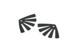 Black Sun Charm, 24 Oxidized Black Brass Rising Sun Flag Charms With 1 Hole, Findings, Earrings (20x12x0.60mm) D1012