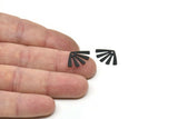 Black Sun Charm, 24 Oxidized Black Brass Rising Sun Flag Charms With 1 Hole, Findings, Earrings (20x12x0.60mm) D1012