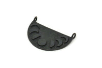 Ay Evreleri Kolye, 2 Oksitlenmiş Siyah Pirinç Ay Evreleri Tılsımı, 2 Döngü, Bulgular (28x16x1mm) N1242