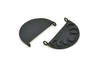 Ay Evreleri Kolye, 2 Oksitlenmiş Siyah Pirinç Ay Evreleri Tılsımı, 2 Döngü, Bulgular (28x16x1mm) N1242