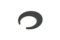 Black Moon Charm, 6 Oxidized Black Brass Crescent Moon Charms With 1 Hole (18x5x1mm) M03415