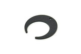 Black Moon Charm, 6 Oxidized Black Brass Crescent Moon Charms With 1 Hole (18x5x1mm) M03415