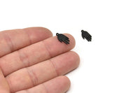 Siyah El Charmı, 1 Halka, Kolye Uçları, Küpe Aksesuarları ile 6 Oksitlenmiş Siyah Pirinç El Şeklinde Charm (15x7x1,2 mm) N1900