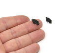 Siyah El Charmı, 1 Halka, Kolye Uçları, Küpe Aksesuarları ile 6 Oksitlenmiş Siyah Pirinç El Şeklinde Charm (15x7x1,2 mm) N1900