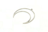 Silver Moon Charm, 12 Antique Silver Plated Brass Crescent Moon Charms With 1 Loop (30x10x0.80mm) SMP0072 A6282 Q0291