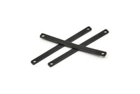 Tiny Bar Pendant, 12 Oxidized Black Brass Connector Bars With 2 Holes (35x2.5x0.80mm) E394