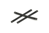 Tiny Bar Pendant, 12 Oxidized Black Brass Connector Bars With 2 Holes (35x2.5x0.80mm) E394