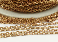 Red Solder Chain, 5 M Faceted Red Brass Soldered Chain (3x1.5Mm) W5-12 Z043