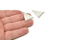 Gümüş Üçgen Charm, 8 Delikli 4 Antik Gümüş Kaplama Pirinç Üçgen Bağlantı Parçası, Küpeler, Bulgular (26x23x1mm) D1180