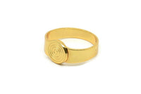 Gold Ring Setting, 2 Gold Plated Brass Adjustable Ring Blanks (18-19mm) Mn51 Q0500