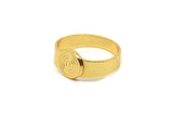 Gold Ring Setting, 2 Gold Plated Brass Adjustable Ring Blanks (18-19mm) Mn51 Q0500