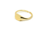 Gold Oval Ring, 2 Gold Plated Brass Ring Oval Settings (18mm) E266