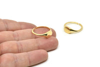 Gold Oval Ring, 2 Gold Plated Brass Ring Oval Settings (18mm) E266