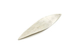 Silver Leaf Charm, 4 Antique Silver Plated Brass Leaf Charms With 1 Hole (52x13mm) Bs 1297