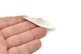 Silver Leaf Charm, 4 Antique Silver Plated Brass Leaf Charms With 1 Hole (52x13mm) Bs 1297