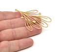 Gold Leaf Charm, Gold Plated Brass Leaf Charms With 1 Loop, Leaf Earrings (60x38x0.80mm) SMP1516 A5514