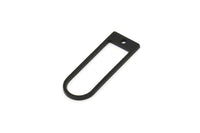 Siyah D Şeklinde Tılsım, 1 Delikli 12 Oksitlenmiş Siyah Pirinç D Şeklinde Tılsım, Küpeler, Bulgular (26x9x1mm) A4416 Q0715