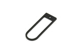 Siyah D Şeklinde Tılsım, 1 Delikli 12 Oksitlenmiş Siyah Pirinç D Şeklinde Tılsım, Küpeler, Bulgular (26x9x1mm) A4416 Q0715