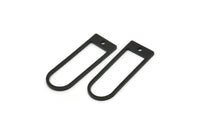 Siyah D Şeklinde Tılsım, 1 Delikli 12 Oksitlenmiş Siyah Pirinç D Şeklinde Tılsım, Küpeler, Bulgular (26x9x1mm) A4416 Q0715
