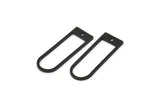 Siyah D Şeklinde Tılsım, 1 Delikli 12 Oksitlenmiş Siyah Pirinç D Şeklinde Tılsım, Küpeler, Bulgular (26x9x1mm) A4416 Q0715