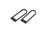 Siyah D Şeklinde Tılsım, 1 Delikli 12 Oksitlenmiş Siyah Pirinç D Şeklinde Tılsım, Küpeler, Bulgular (26x9x1mm) A4416 Q0715