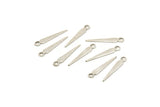 Silver Spike Charm, 50 Antique Silver Plated Brass Spike Charms With 1 Loop (17x3mm) A0266