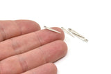 Silver Spike Charm, 50 Antique Silver Plated Brass Spike Charms With 1 Loop (17x3mm) A0266