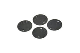 Siyah Yuvarlak Konnektör, 2 Delikli 8 Oksitlenmiş Siyah Pirinç Kabaşon Yuvarlak Konnektör, Bulgular (14X0,60 mm) D1044